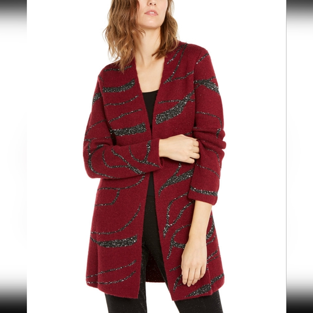 Alfani Sequin Open Front Cardigan 3X